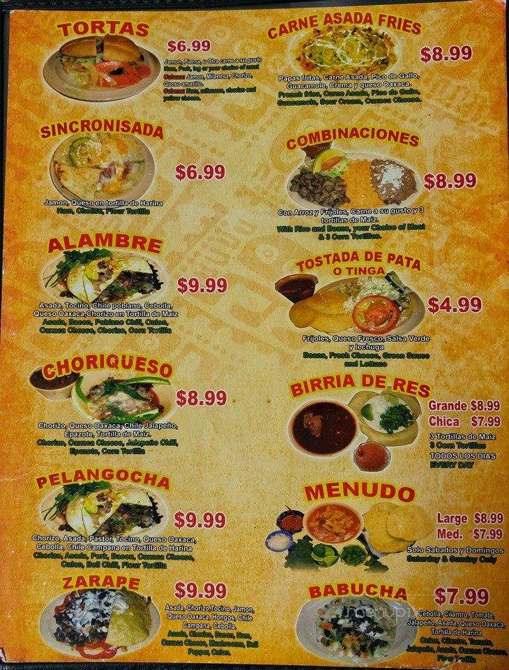 El Ojo De Agua - Riverside, CA menu_pic