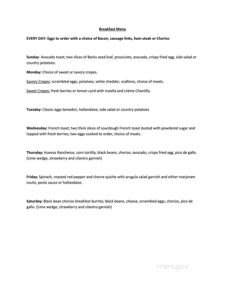 Carter House Inns - Eureka, CA menu_pic