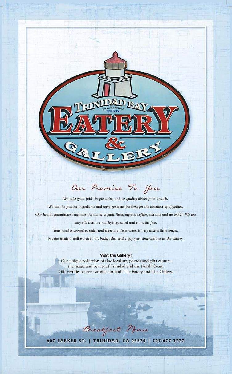 Trinidad Bay Eatery & Gallery - Trinidad, CA menu_pic