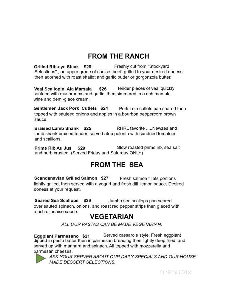 Riviera Hills Restaurant - Kelseyville, CA menu_pic