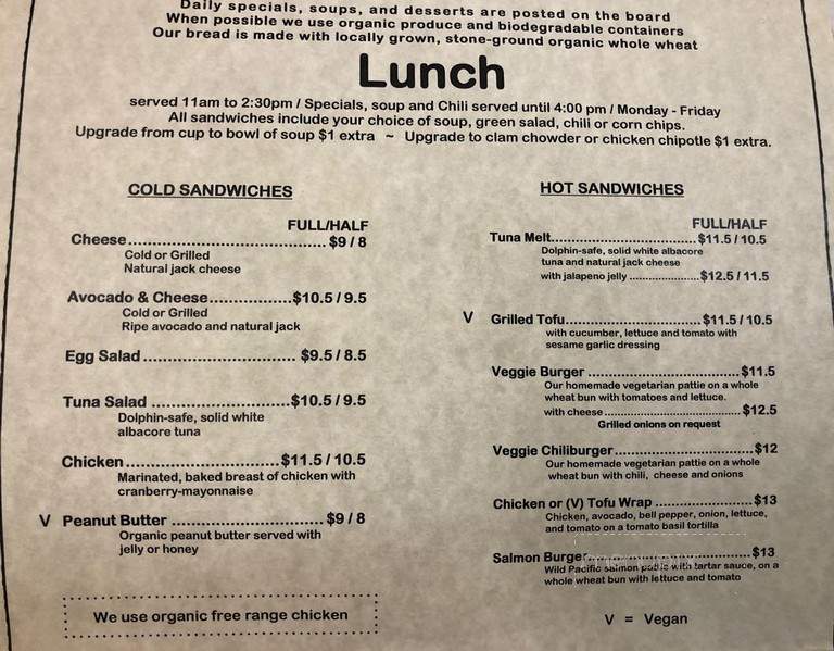 Nature's Kitchen - Yreka, CA menu_pic