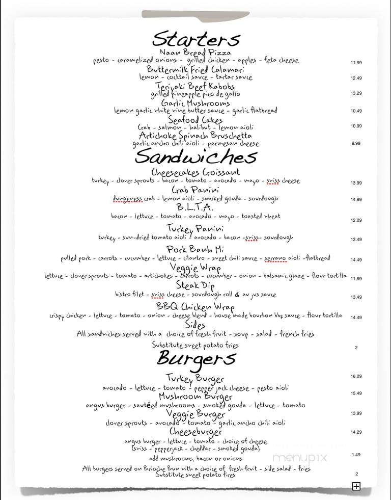 Cheesecakes Unlimited - Redding, CA menu_pic
