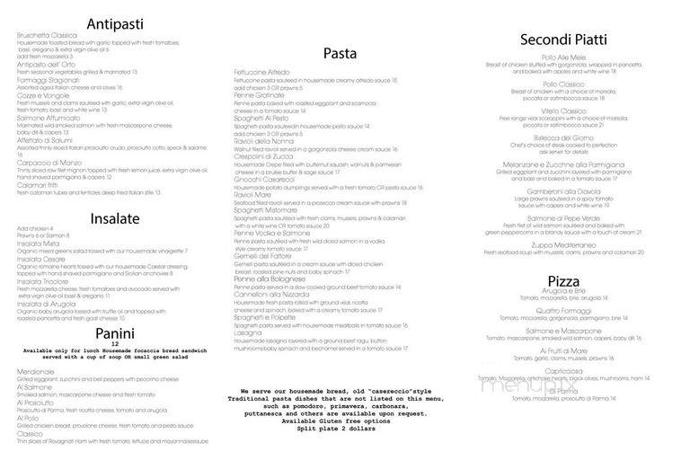Cafe Mare - Santa Cruz, CA menu_pic