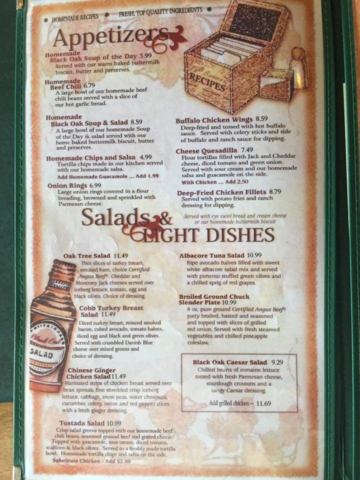 Black Oak Restaurant - Vacaville, CA menu_pic