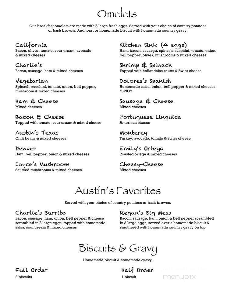 Charlie's Cafe - Citrus Heights, CA menu_pic