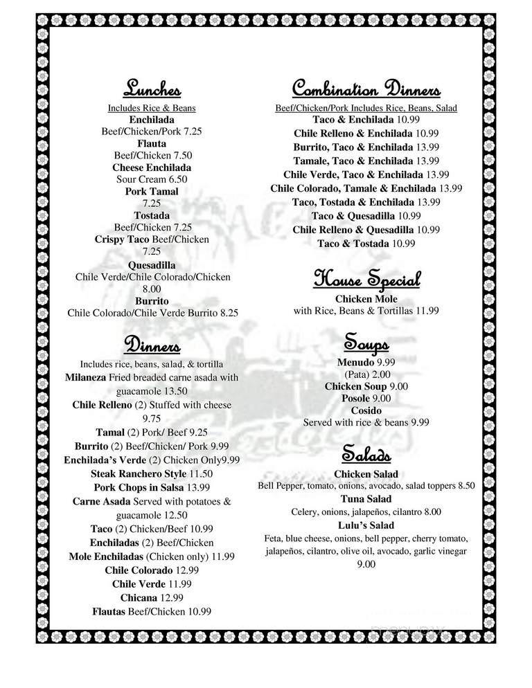 Acapulco Gardens Mexican Food - Stockton, CA menu_pic
