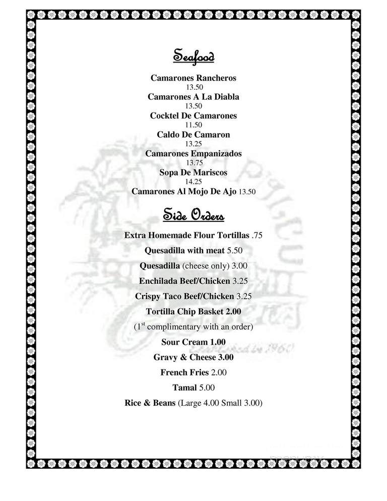 Acapulco Gardens Mexican Food - Stockton, CA menu_pic