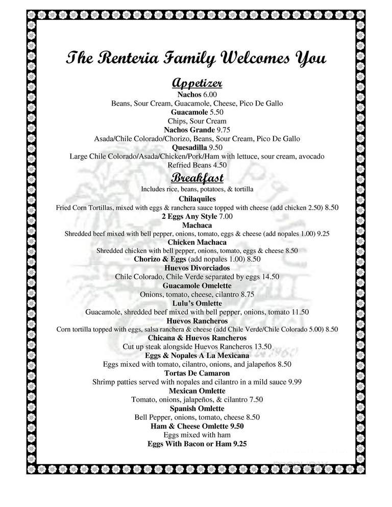 Acapulco Gardens Mexican Food - Stockton, CA menu_pic