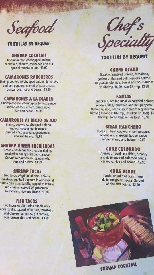 Casa Flores - Manteca, CA menu_pic