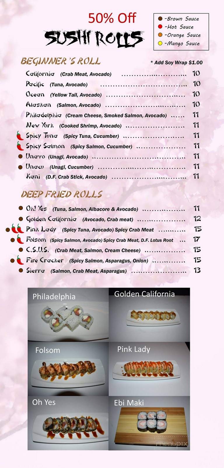 Tokyo Sushi - Folsom, CA menu_pic