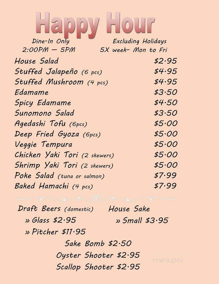 Tokyo Sushi - Folsom, CA menu_pic