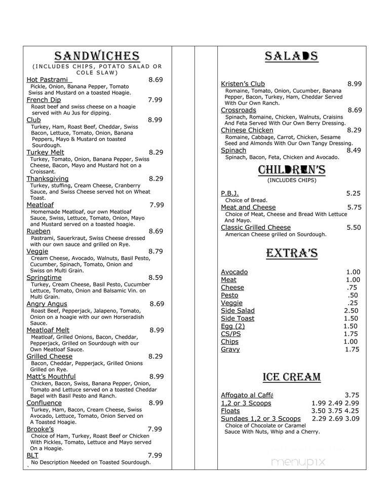 Crossroads Coffee - Grizzly Flats, CA menu_pic