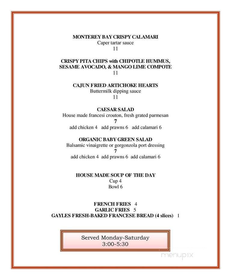 Cafe Cruz - Soquel, CA menu_pic