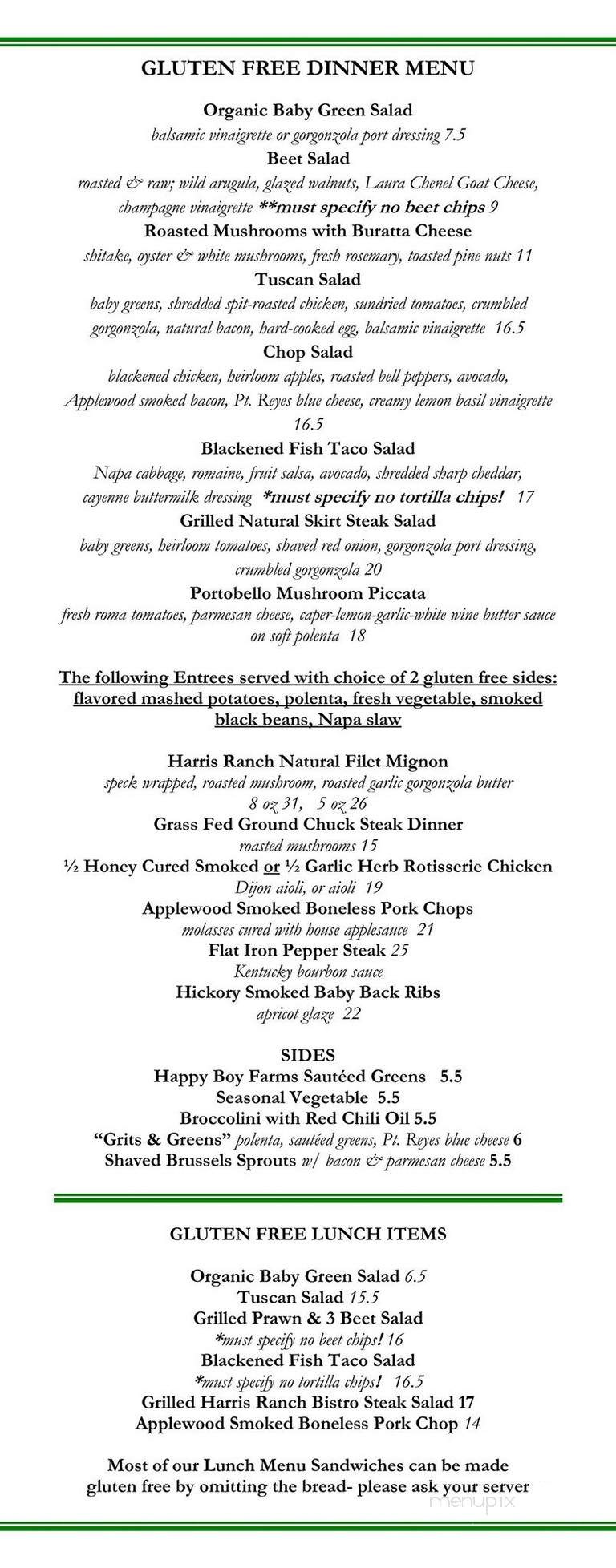 Cafe Cruz - Soquel, CA menu_pic