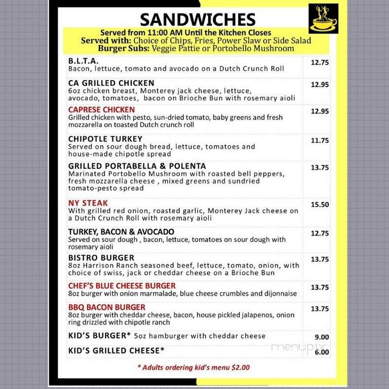 Bistro Espresso - Arnold, CA menu_pic