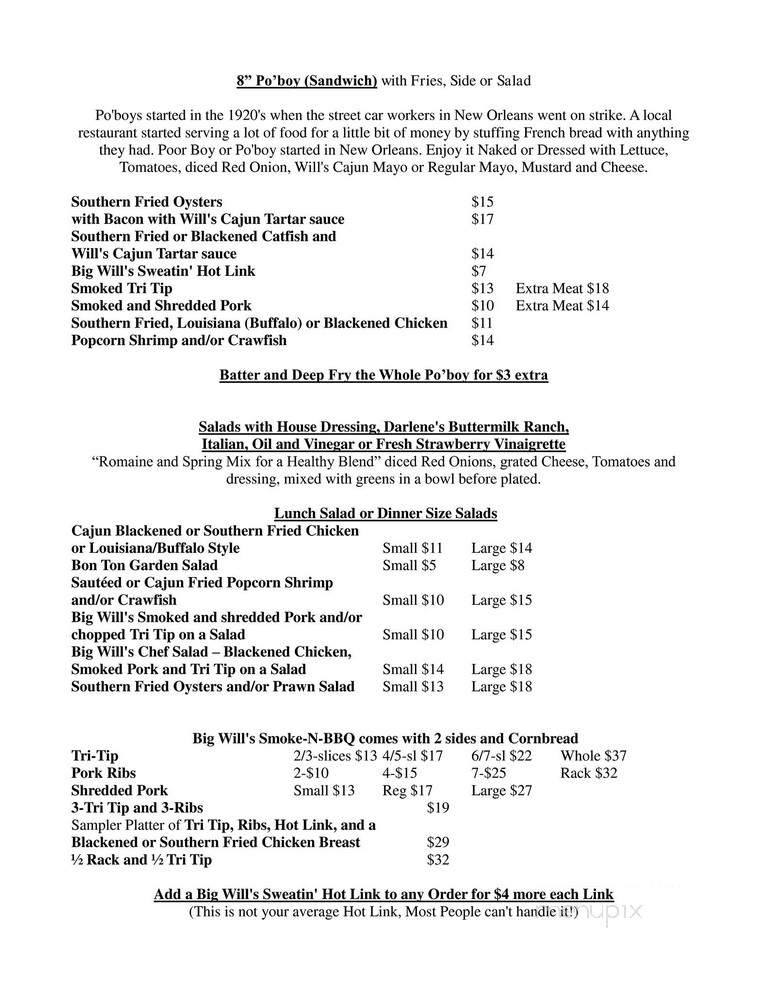 Bon Ton Cafe Valencia - Mariposa, CA menu_pic