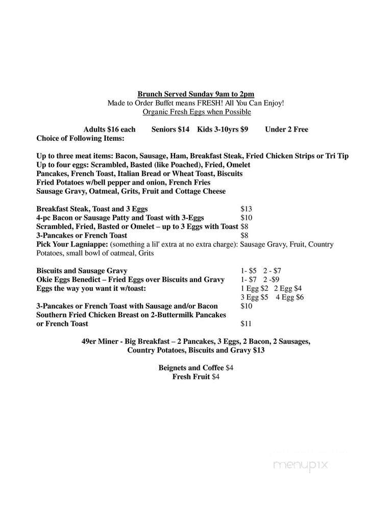 Bon Ton Cafe Valencia - Mariposa, CA menu_pic