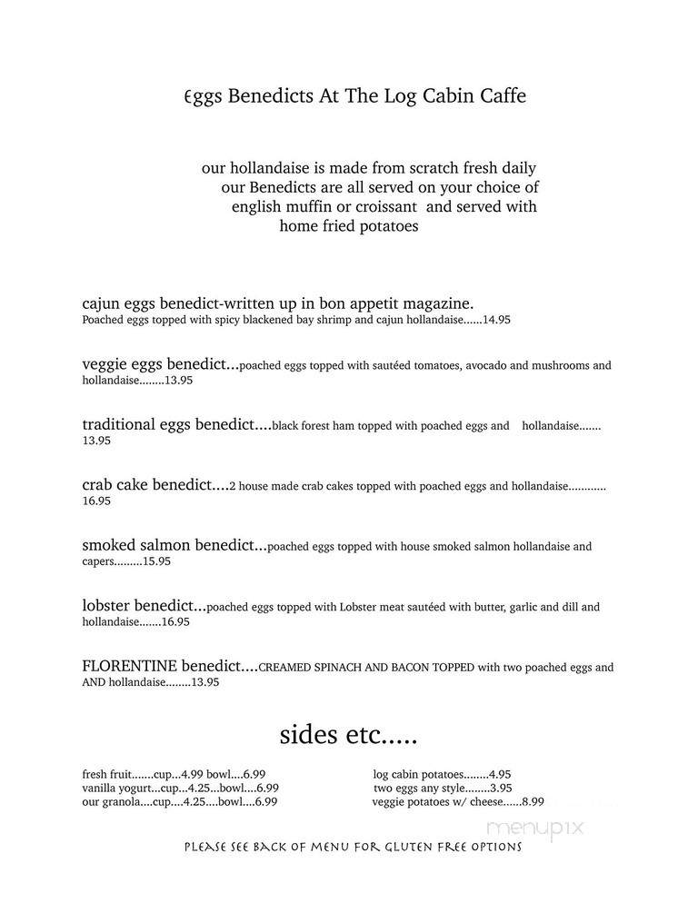 Log Cabin Caffe - Kings Beach, CA menu_pic
