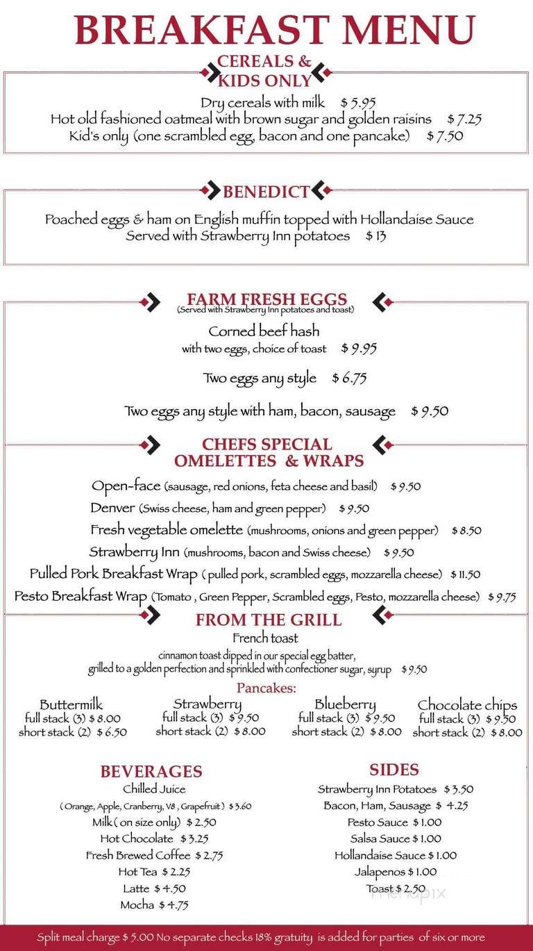 Strawberry Inn - Strawberry, CA menu_pic