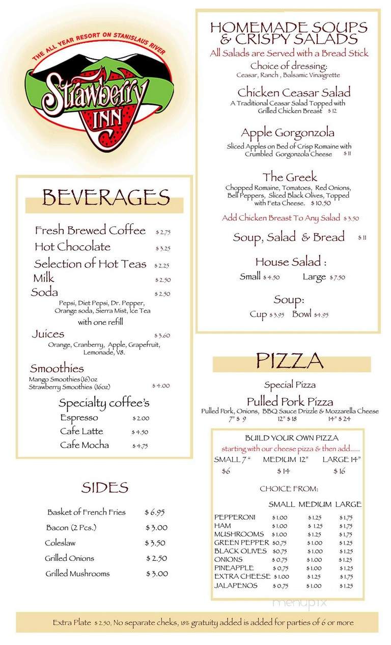 Strawberry Inn - Strawberry, CA menu_pic