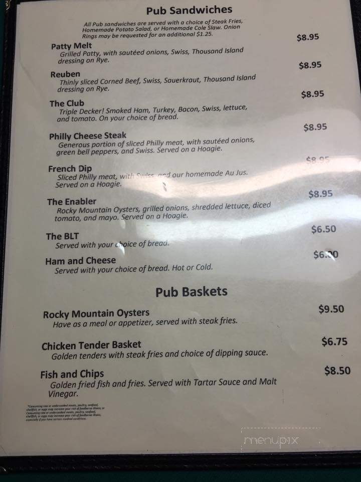 Green Mill Tavern - Greeley, CO menu_pic