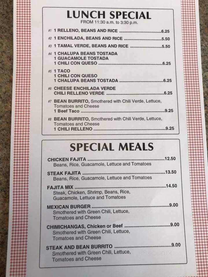 Monterrey House - Arvada, CO menu_pic