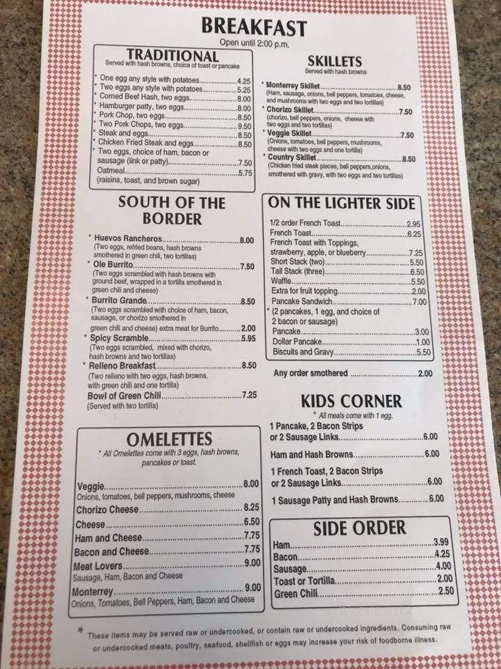 Monterrey House - Arvada, CO menu_pic