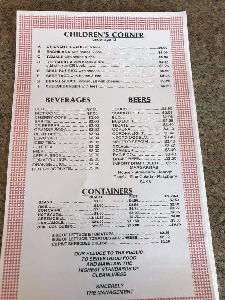 Monterrey House - Arvada, CO menu_pic