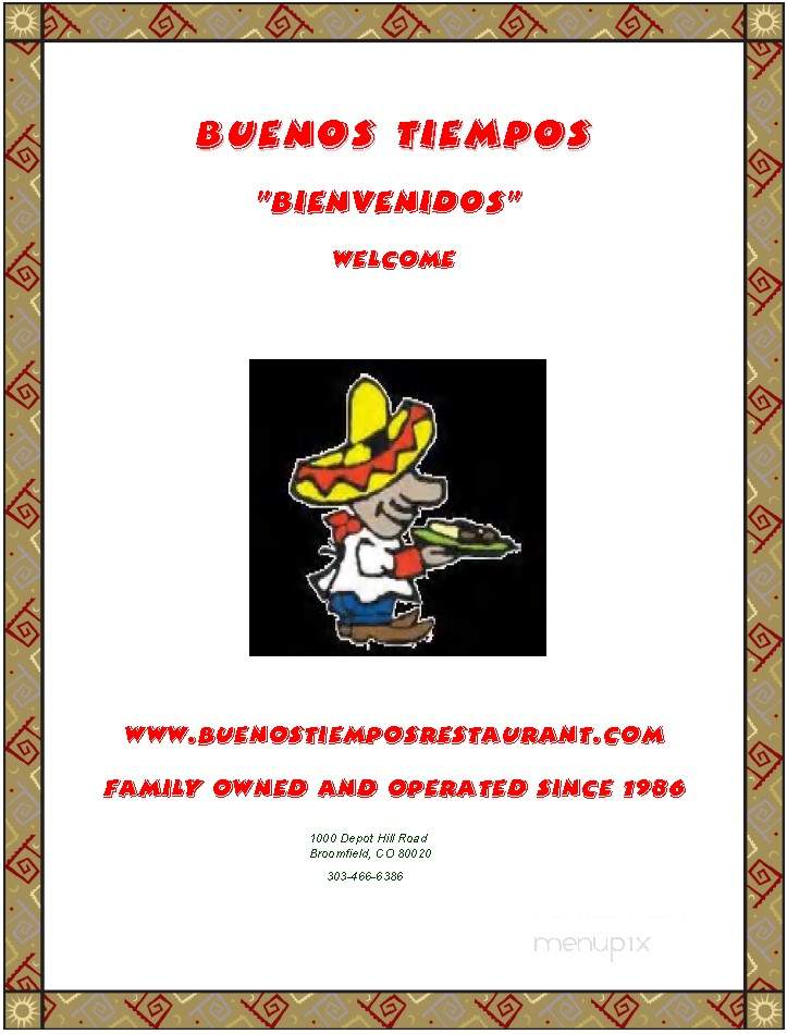 Buenos Tiempos - Broomfield, CO menu_pic