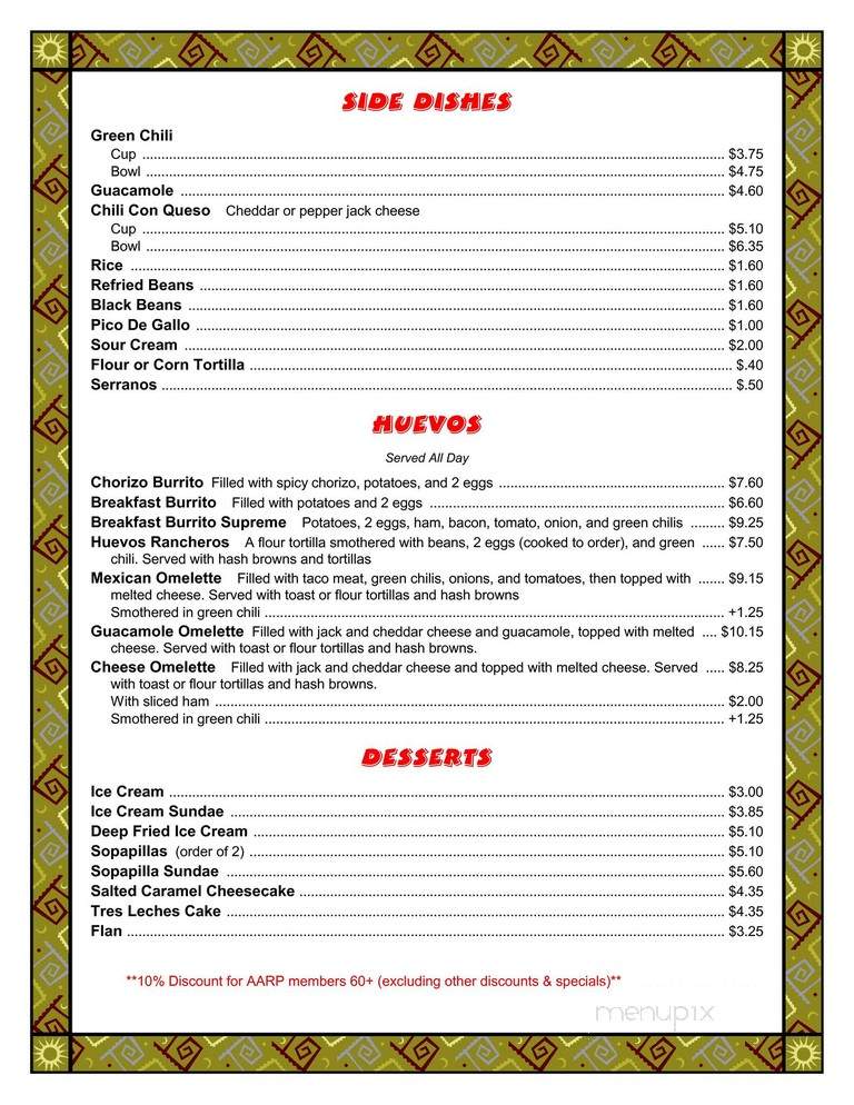 Buenos Tiempos - Broomfield, CO menu_pic