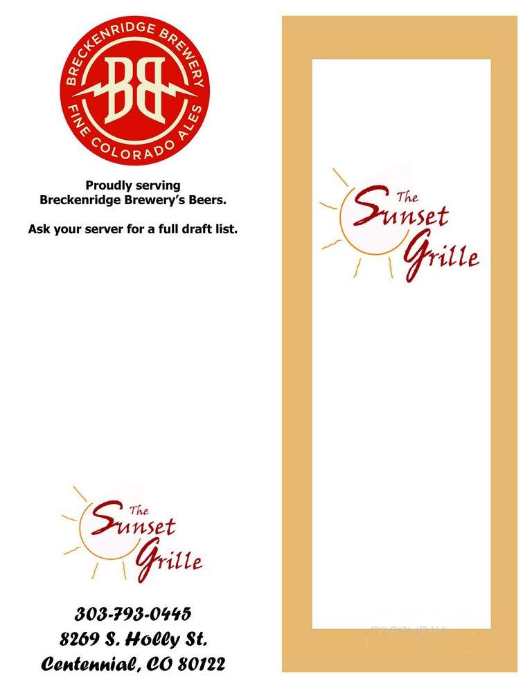 Sunset Grille - Centennial, CO menu_pic