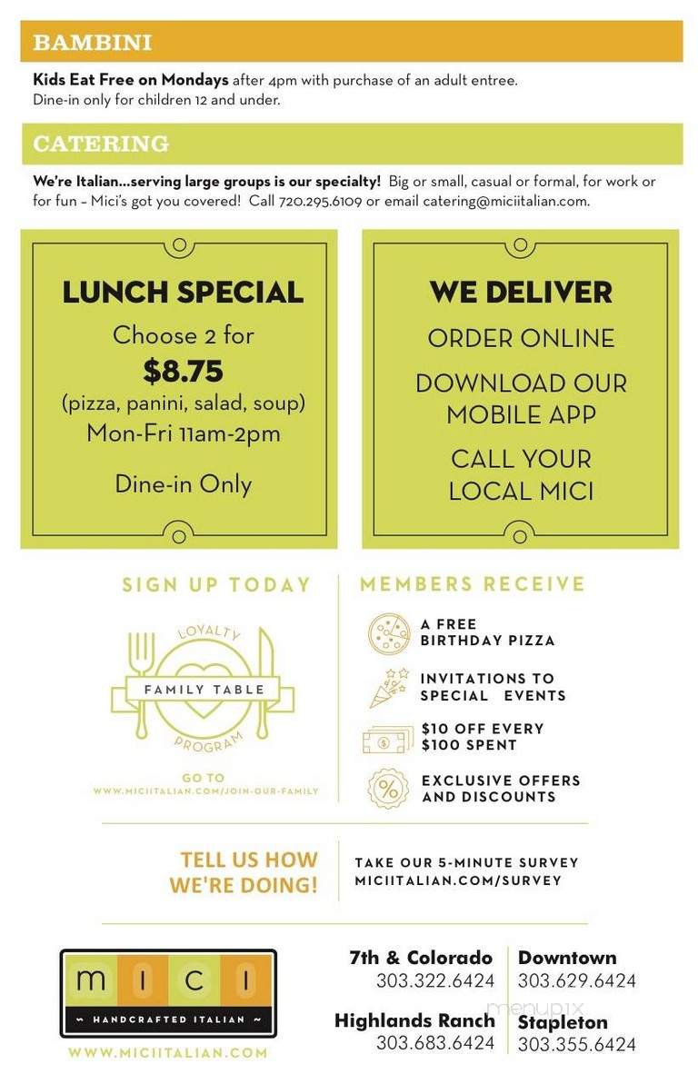 Mici - Denver, CO menu_pic