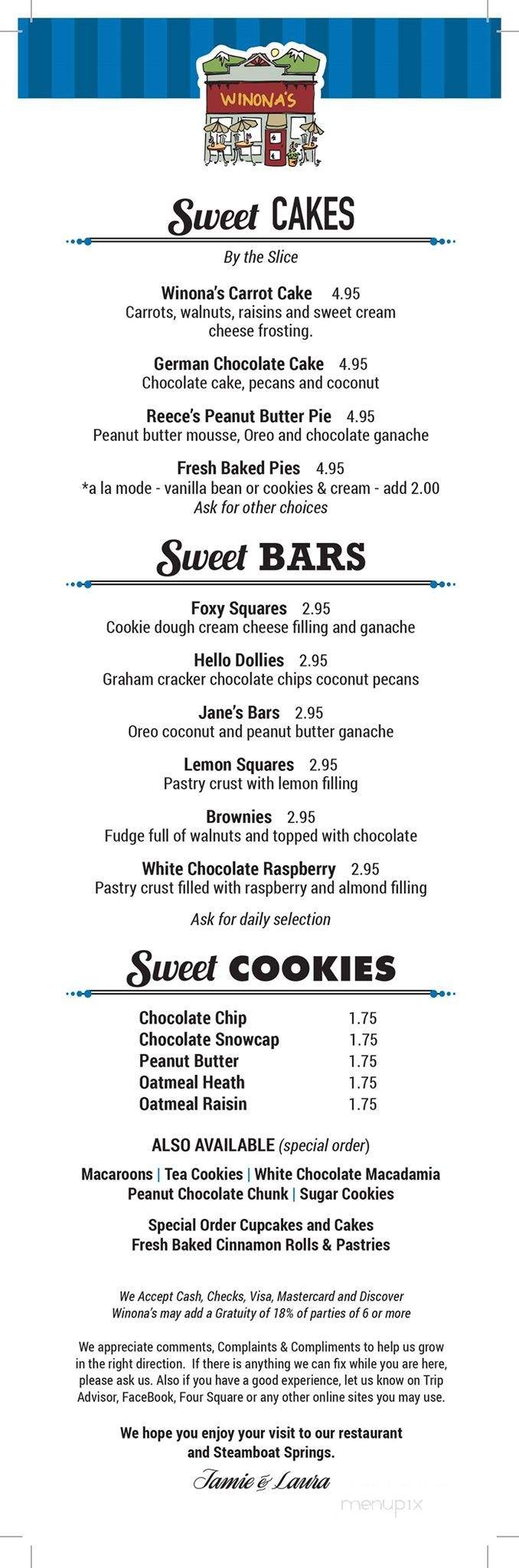Winona's Restaurant - Steamboat Springs, CO menu_pic