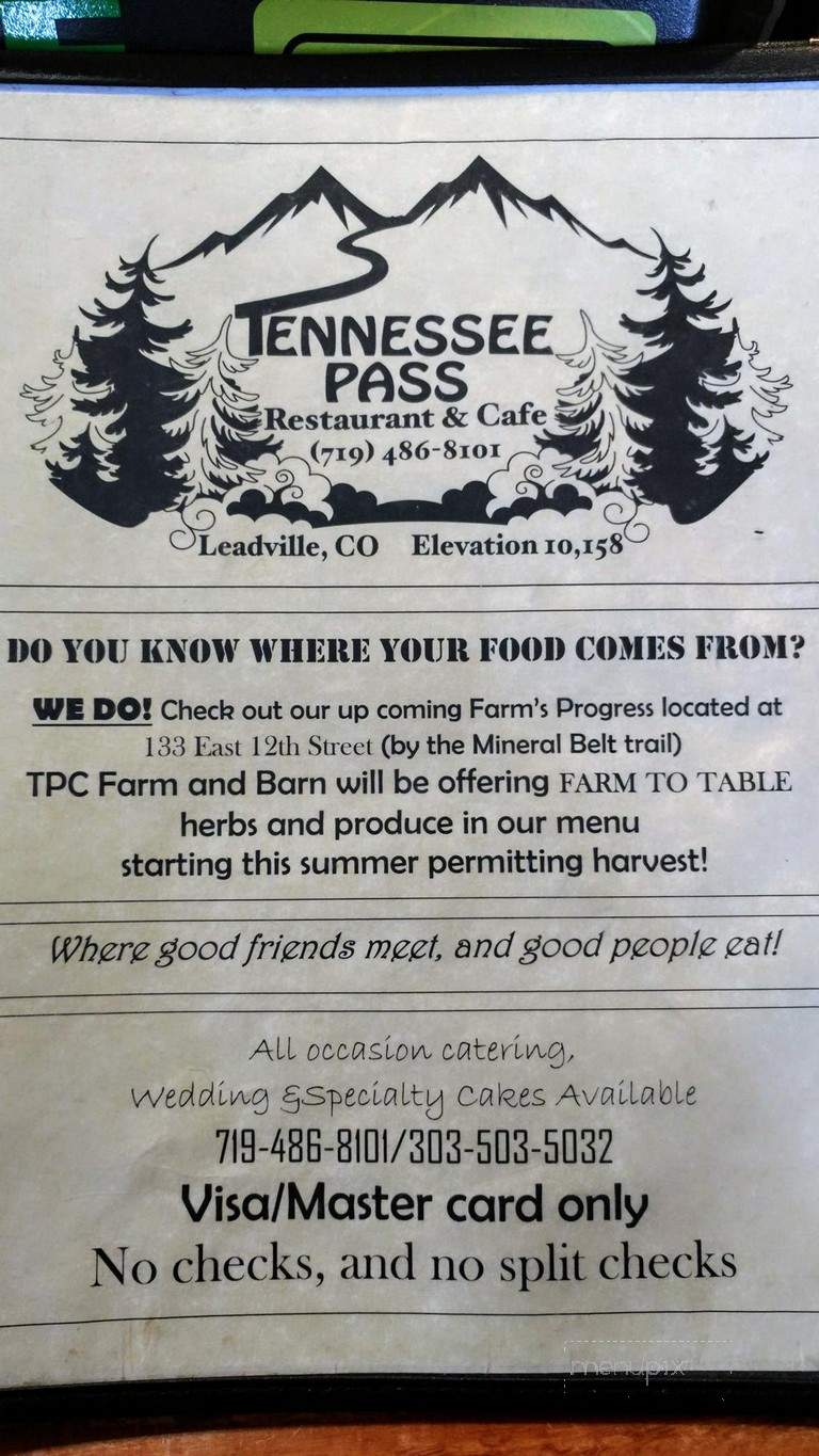 Tenneessee Pass Cafe - Leadville, CO