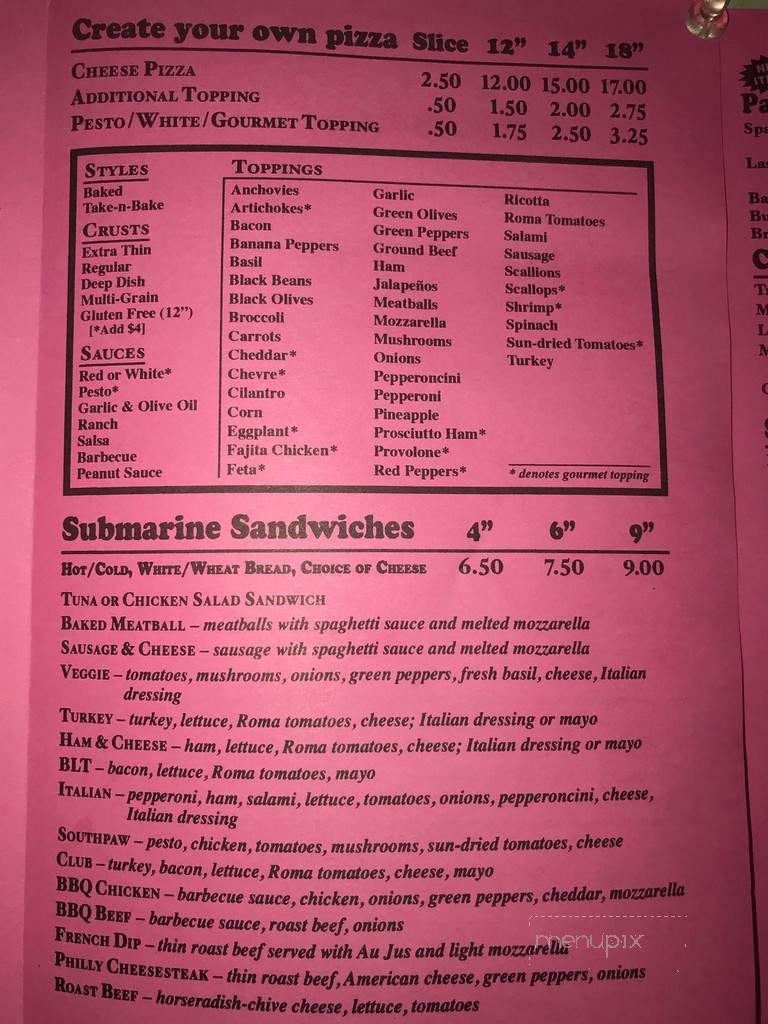 Lefty's Pizzeria Human Rsrcs - Niwot, CO menu_pic