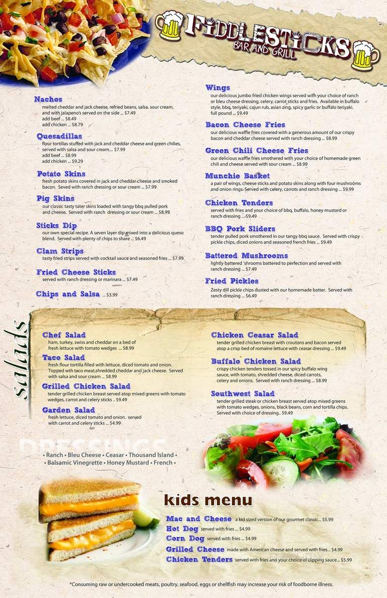Fiddlesticks - Lakewood, CO menu_pic