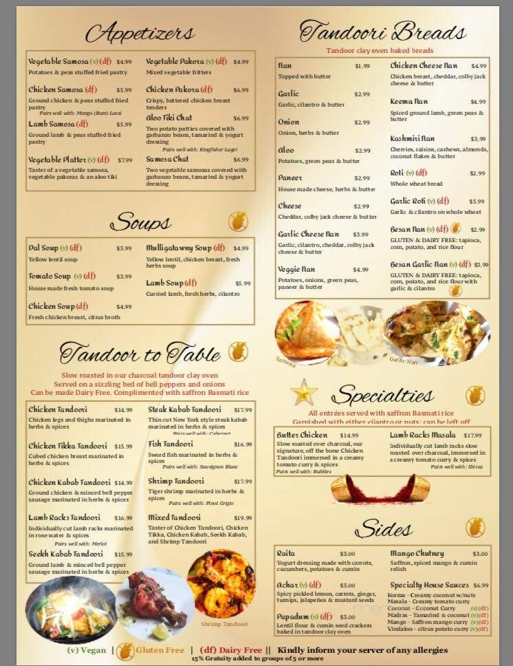 Star Of India - Fort Collins, CO menu_pic