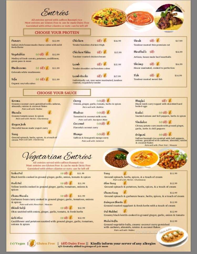 Star Of India - Fort Collins, CO menu_pic