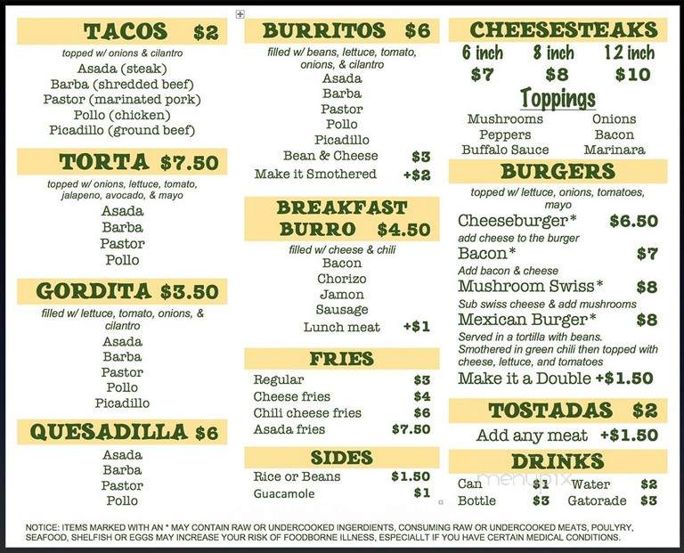 Taqueria Emmanuel - Denver, CO menu_pic
