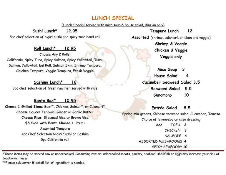 Sushi Tazu - Denver, CO menu_pic