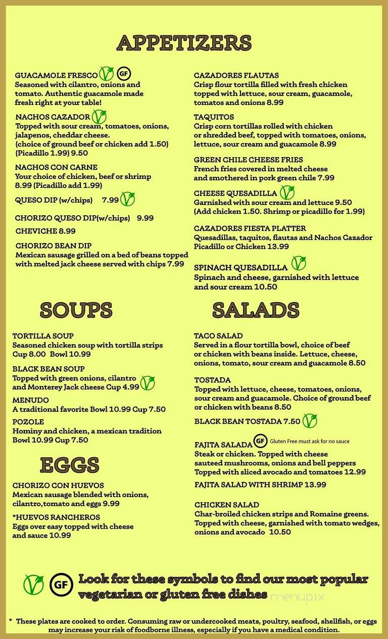 Cazadores - Greeley, CO menu_pic