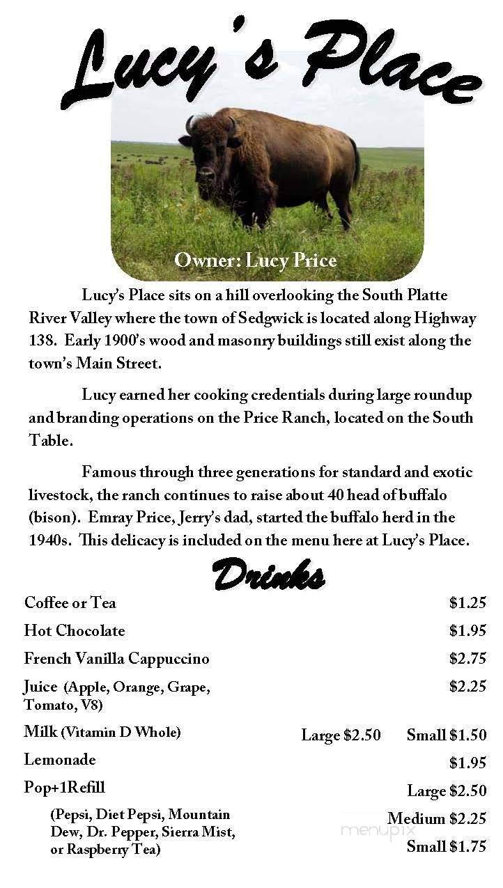 Lucy's Place - Sedgwick, CO menu_pic