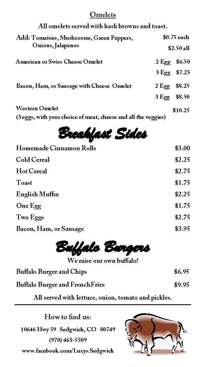 Lucy's Place - Sedgwick, CO menu_pic