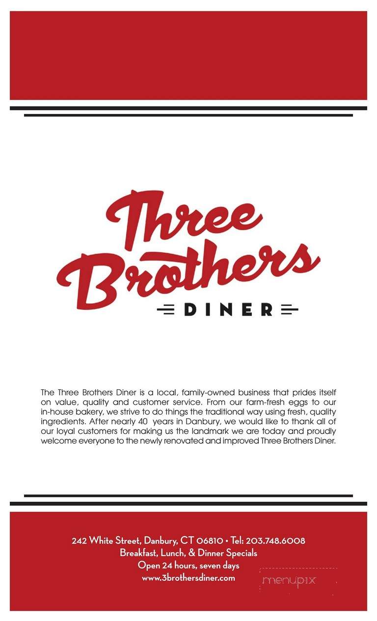 Three Brothers Diner - Danbury, CT menu_pic