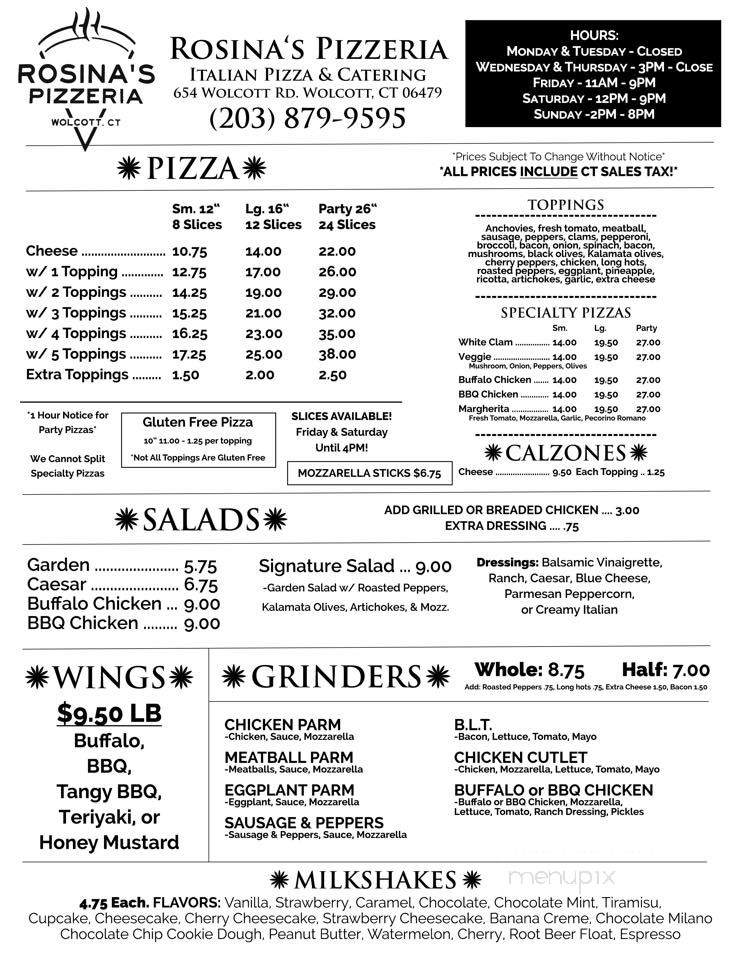 Rosina's Pizzeria - Plantsville, CT
