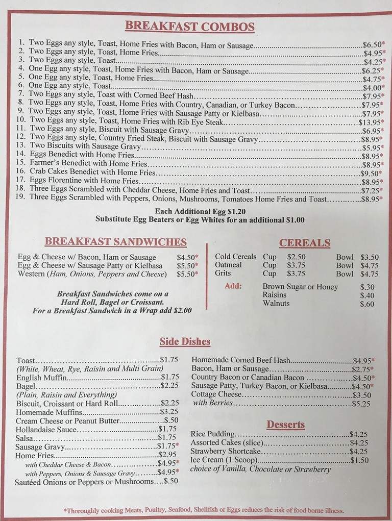 Chuck Wagon Restaurant - Ellington, CT menu_pic