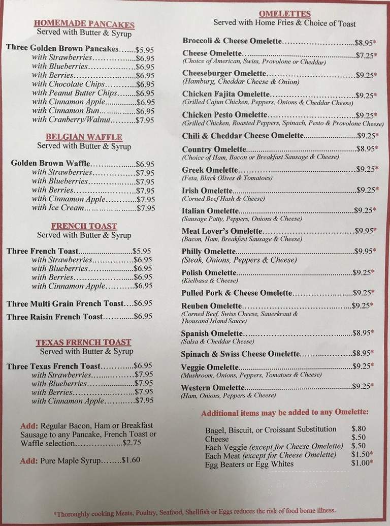 Chuck Wagon Restaurant - Ellington, CT menu_pic