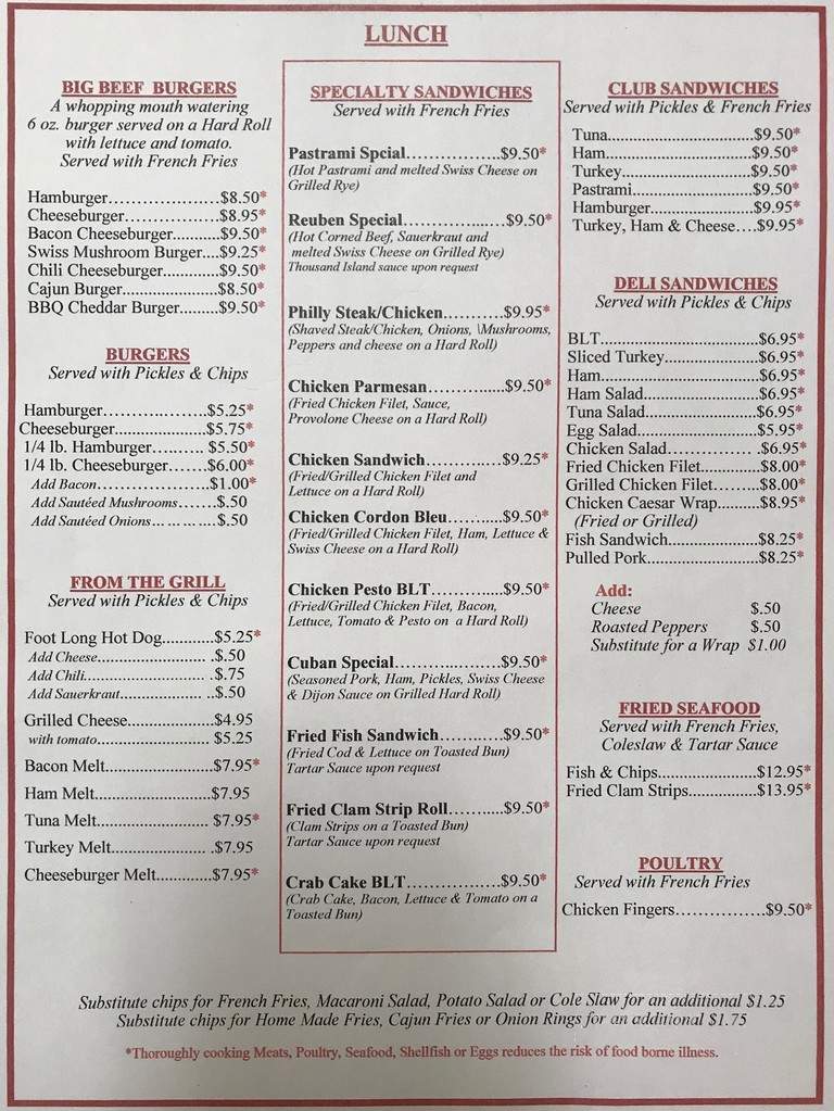 Chuck Wagon Restaurant - Ellington, CT menu_pic