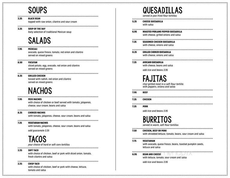 Mexicali Rose - Newtown, CT menu_pic