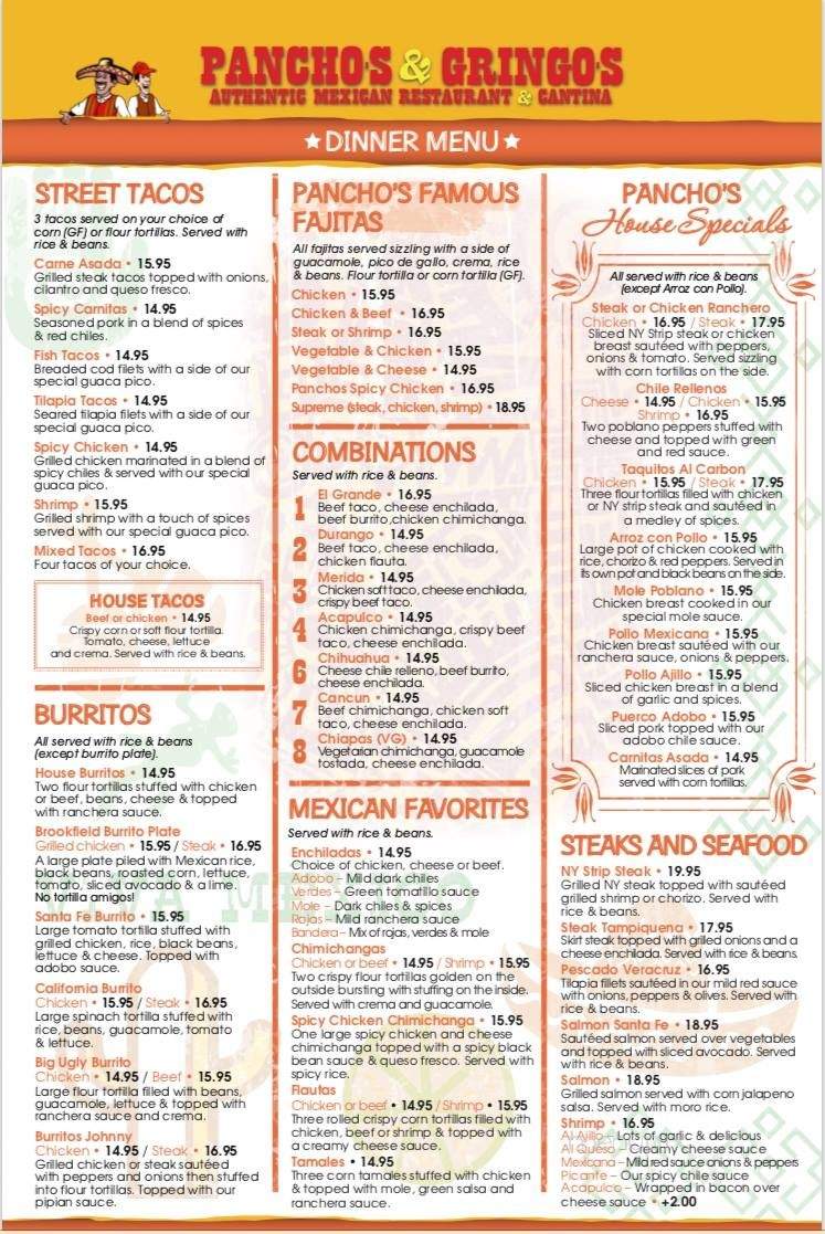 Pancho's & Gringo's Mexican - Brookfield, CT menu_pic